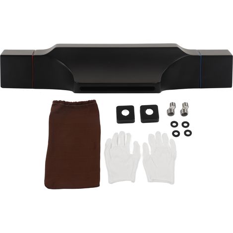 Robinet mural cascade G1/2 en cuivre et acier inoxydable, bec verseur pour baignoire avec eau chaude et froide, noir. (1/5)