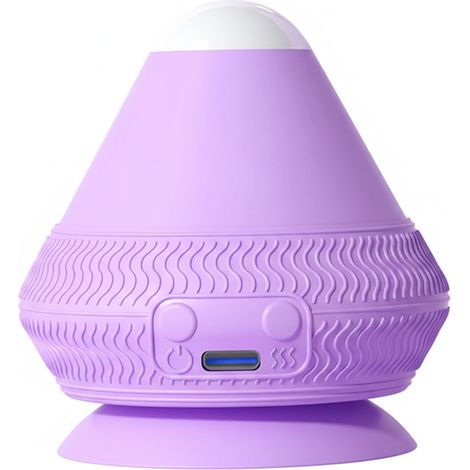 Balle de massage chauffante et vibrante avec ventouse, pour le massage des tissus et des fascias du dos, de la nuque et des muscles, et le drainage lymphatique (violette). (1/5)