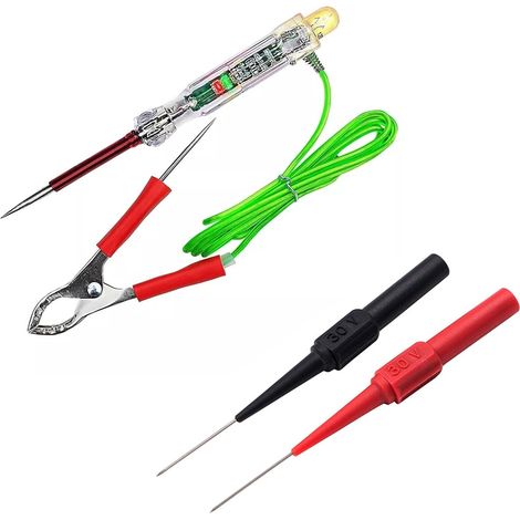 Testeur de circuit de voiture et camion - Outil de réparation d'ampoule - Testeur de circuit automobile avec câble de 96 cm - Stylo électrique 6-24 V pour (1/5)