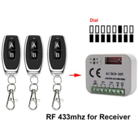 Télécommande de porte de garage 433 868 MHz RX Multi 300-900 MHz AC/DC 9-30 V Télécommande (1/5)