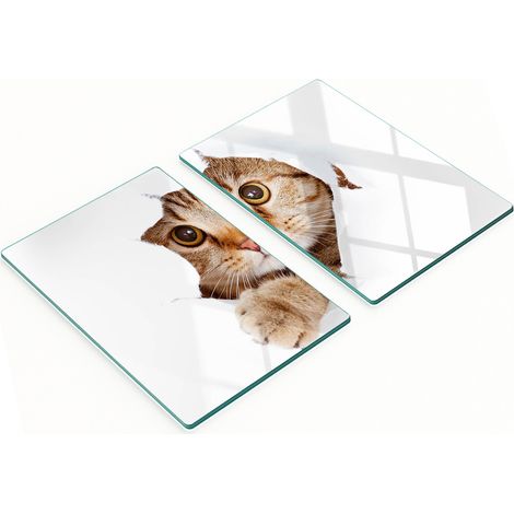 Set di taglieri da cucina in vetro temperato con motivo a gatto, 2x40x52 cm (1/5)