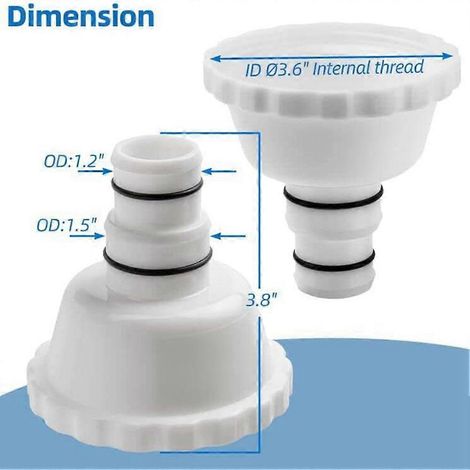 Adaptateur d'aspiration pour skimmer RP/RX pour systèmes de filtration à interface de 1,5 pouce - convient aux adaptateurs pour piscines hors sol (1/5)