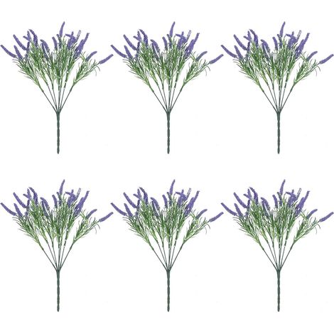 Fleurs de Lavande Artificielles Mariage et Fêtes pour Décor Naturel Réaliste 6pcs Pourpre en Plastique Décoration Intérieure et Extérieure (1/5)