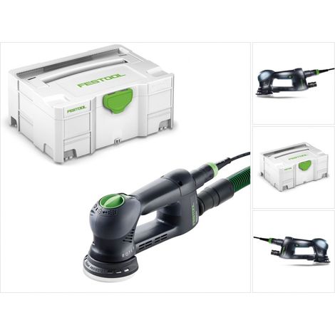 Festool – Ponceuse roto-excentrique 400W – Course 3mm – Plateau FastFix Ø 90mm – Capot protecteur pour travail au ras des bords