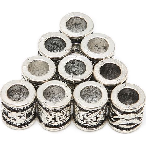 10 Perles Viking en Alliage Antique pour Bijoux Barbe et Cheveux DIY, Fabrication de Bracelets et Colliers (1/5)