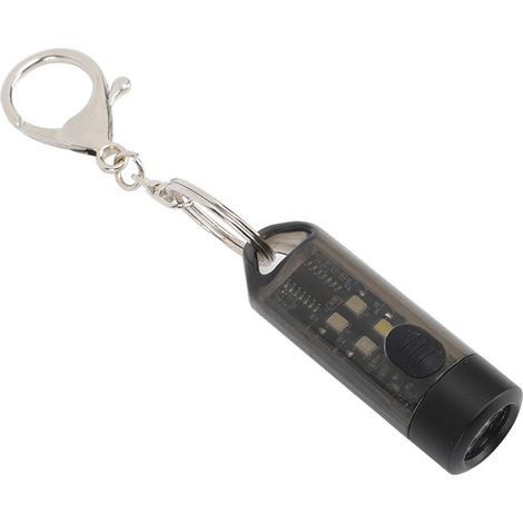 Lampe torche porte-clés de camping étanche, portable et rechargeable par USB, mini lampe torche LED noire (1/5)