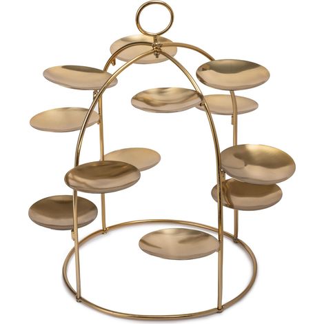 Artesa - Árbol de servir canapé de latón, soporte con bandejas de metal extraíbles para aperitivos, aperitivos y cenas, 37,4 cm x 40 cm