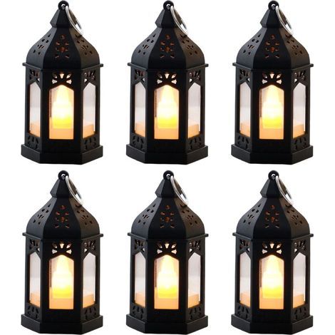 Lot de 6 lampes à pétrole LED rétro – Lampes de table vintage, lumière chaude, sûres et économes en énergie, éclairage d'ambiance pour le Ramadan, les fêtes et la décoration intérieure (1/5)