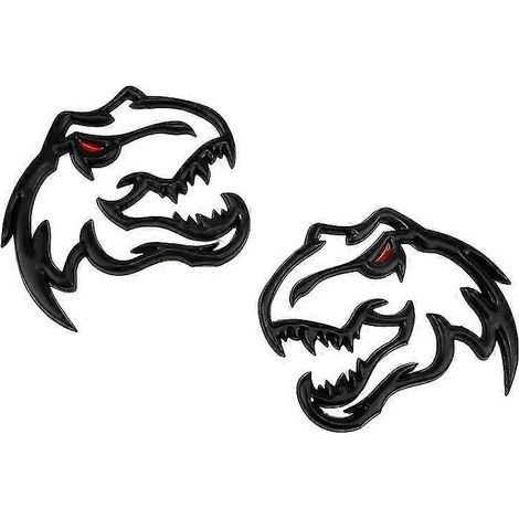 2 Stück Auto-Metall-Tyrannosaurus-Raptor-Dinosaurier-Logo-Kofferraum-Karosserie-Emblem-Aufkleber für Dodge Ram Charger Challenger Zubehör --E
