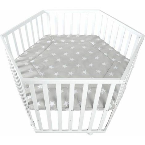 Sechseckiger Spielraum für Babys grau, robustes und sicheres Design