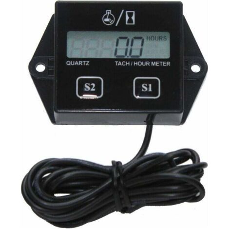 Motorcycle Tachometer, Digital Tachometer, Inductive Hour Meter for 2 Stroke and 4 Stroke Small Engine, Replaceable Battery Waterproof Tachometer for Nautical Engine ATV MTV UTV Engine, (1/4)