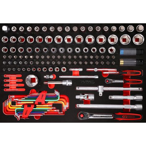 KS Tools 1/4 + 1/2 Steckschlüssel-Satz in Schaumstoffeinlage, 137-tlg. (1/3)