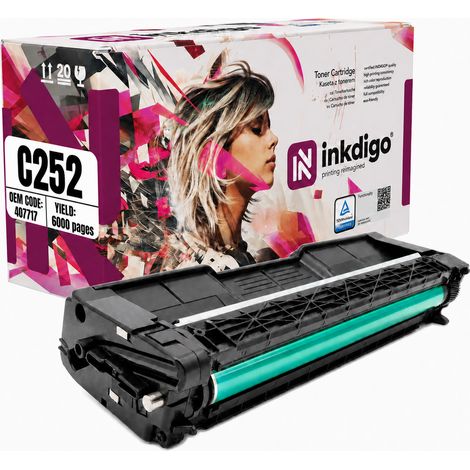 Toner Inkdigo 407717 compatibile con Ricoh SPC252dn SPC252sf SPC262DNw, certificato TÜV. (1/5)