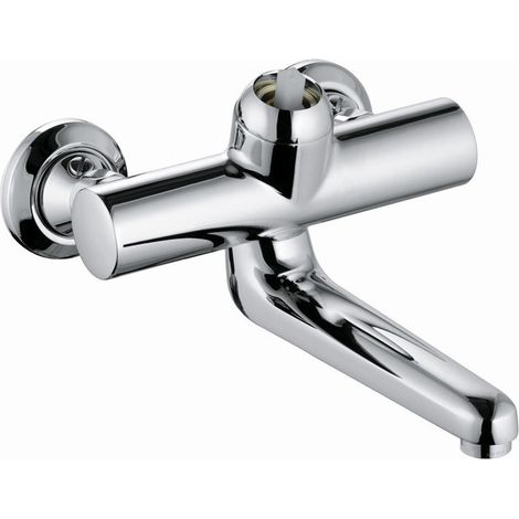 Mezclador monomando de pared PROVITA DN 15 saliente 255 mm, conexiones S con cerradura cromo KLUDI