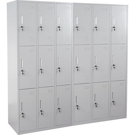[NEUWERTIG] Schließfach Preston T829, Schließfachschrank Wertfachschrank Spind, Metall 9 Fächer, grau (1/5)