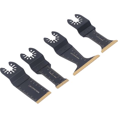 6 lames de scie oscillante universelles, kit d'accessoires à fixation rapide pour coupe bois, métal, plastique - lot de 6 pièces compatibles multi-usages. (1/5)
