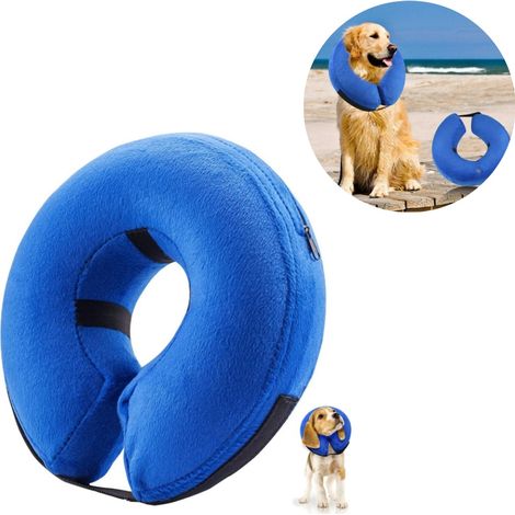 Collier de protection gonflable - Bleu - Collier de protection gonflable - Anti-rayures - M