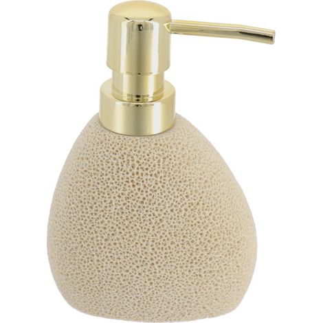 Distributeur à Savon ou lotion en résine Beige aspect éponge de mer 200 ml - TENDANCE