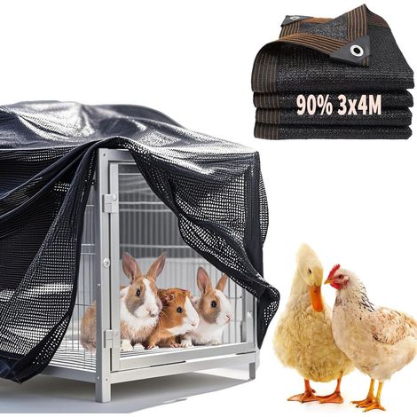 Couverture pour clapier à lapin 2x2M pour extérieur, protection UV 90% contre le soleil pour cage d'animaux de compagnie, couverture pour poulailler, convient pour cochon d'Inde, lapin (1/5)