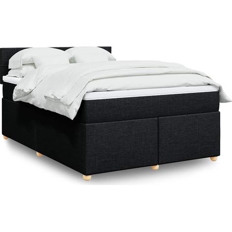 Boxspringbett mit Matratze Schwarz 140x190 cm Stoff vidaXL (1/5)