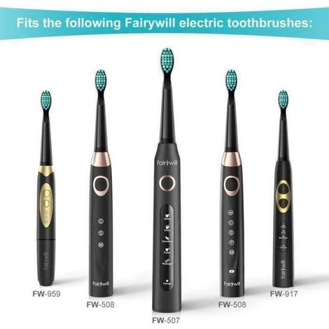 Fairywill Brossettes De Rechange Pour Brosse À Dents Électrique x4 pour Fairywill FW507/FW508 (FW06) (1/4)