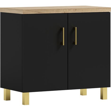 Mueble de baño bajo lavabo Roco 80 negro (1/3)