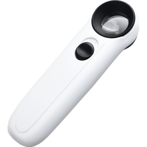 Loupe de poche grossissante 40x avec deux voyants LED d'identification, idéale pour l'examen des bijoux, diamants, jade et loupe haute définition.
