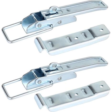 2 X Fermeture excentrique avec support 210mm, fermeture à genouillère fermeture de bord de remorque Galvanisé, fermeture de bord fermeture de remorque, fermeture à levier accessoires pour (1/5)