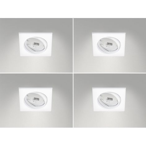 Eckige Einbaustrahler Decke im 4er Set schwenkbar Weiß matt GU10 (1/5)
