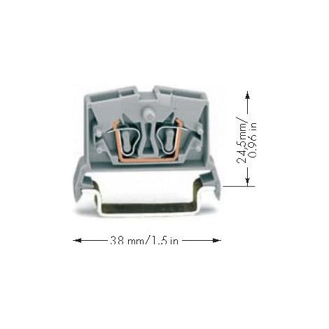 Wago 264-736 - 4C pass-through terminal - for TS 35 DIN rail - Orange