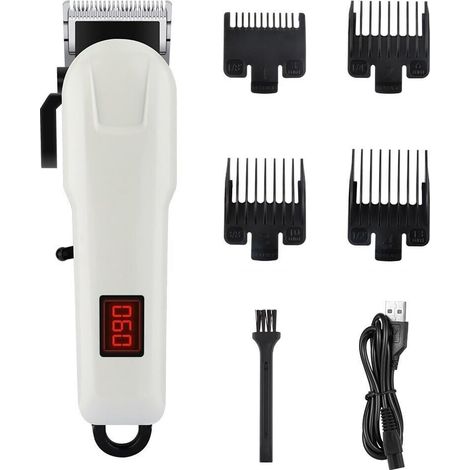 Tagliacapelli professionale, tagliacapelli professionale ricaricabile per uomo, rifinitore elettrico per capelli, macchina per tagliare i capelli, rifinitore per barba senza fili con display LCD, USB