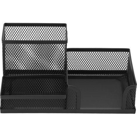 Pen Organizer Multifunction Pen Holder 3 Compartments Stable Durable Sturdy Metal Classic Style Small Desk Organizer (1/5)