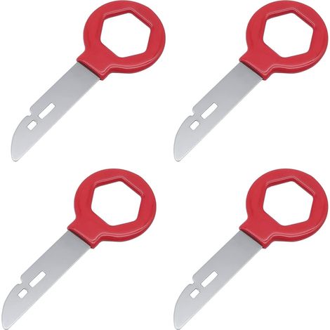 4 Edelstahl-Entriegelungsschlüssel für Autoradios – Gummihülle, Entriegelung (1/5)