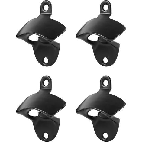 Lot de 10 ouvre-bouteilles muraux en alliage de zinc, noirs, pour bars, karaokés et hôtels. (1/5)