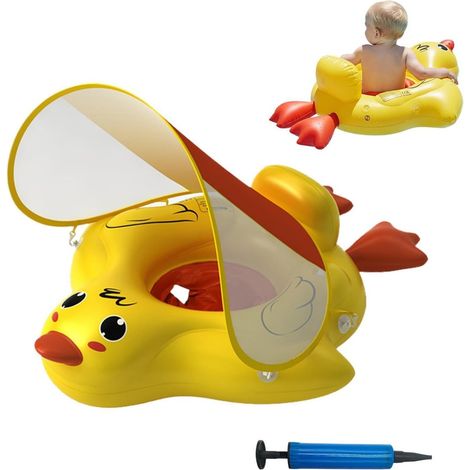 Bouée Piscine pour Enfant Gonflable Anti-Basculement Antidérapant Jouet piscine canard animal mignon Pour De 12 Mois À 6 Ans Parc Aquatique Extérieur Vacances Jardin (1/5)