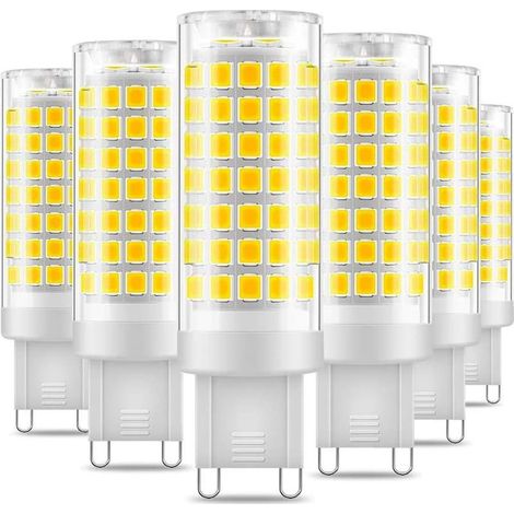 Bombilla LED G9, sin parpadeo, lámparas LED de 5 W, blanco frío 6000 K, 530 lúmenes, ahorro de energía, equivalente a una bombilla halógena de 48 W, ángulo de haz de 360 grados, AC220-240 V - Paquete (1/5)