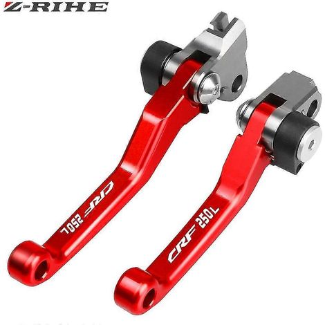 Poignée de levier de frein et d'embrayage pivotante pliable en aluminium usiné CNC pour moto Honda CRF150F, CRF230F (2003-2017), CRF250R (2007-2018) et CRF250L (2012-2017). (1/5)
