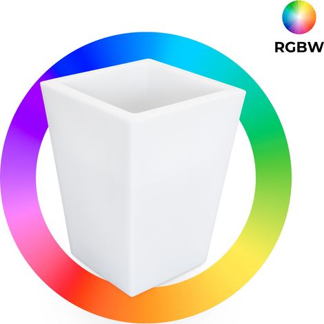Jardinière carrée à LED RGBW - 12W - Rechargeable -