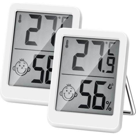 Lot de 2 Thermomètres Hygromètres Numériques Haute Précision – Moniteur Température et Humidité Intérieure (1/5)