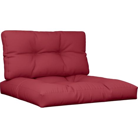 Maison Exclusive - Cojines para palets 2 unidades tela rojo tinto