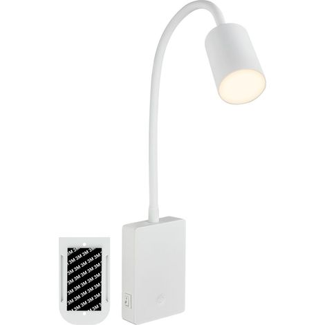 Briloner LED Leselampe Akku 7x51x4,5 cm 2W 150lm 3000K Warmweiß Dimmbar Weiß - Wandlampe Schlafzimmer Büro (1/5)