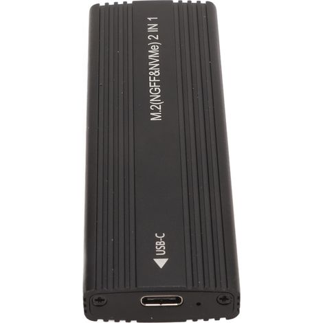 Boîtier SSD double protocole M.2 NVMe SATA haute vitesse 10 Gbit/s - Boîtier SSD externe pour disques durs M.2 (disque dur non inclus) (1/4)
