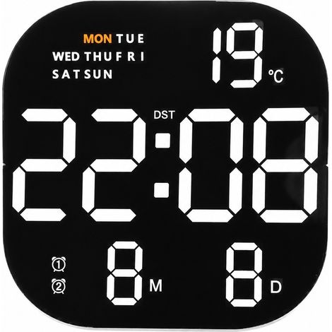 Horloge murale LED avec compte à rebours, grande horloge électronique décorative en acrylique pour salon, salle de sport, 6633, lumière blanche (1/5)