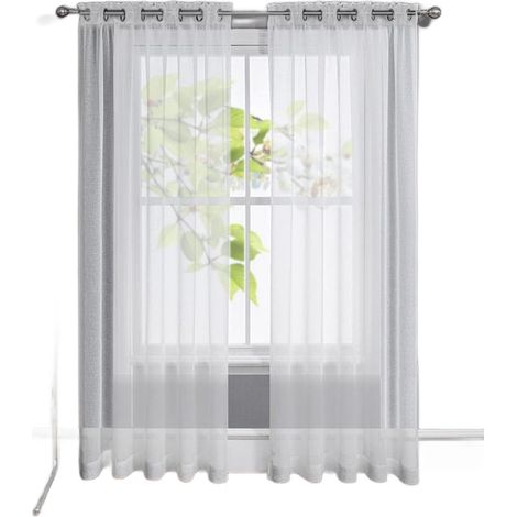 Tende Bianche Passanti Set 2pz Camera da Letto 260x140cm (1/5)