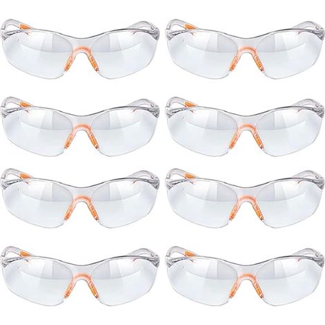 (8pcs Lunette de Protection Travail, Lunette Protection Chimie, Transparente Lunettes avec Pont-de-Nez, S'applique à Travaux Extérieurs (1/5)