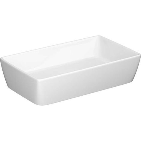 Cersanit City - Lavabo da appoggio 60x36 cm, senza troppopieno, bianco K35-047