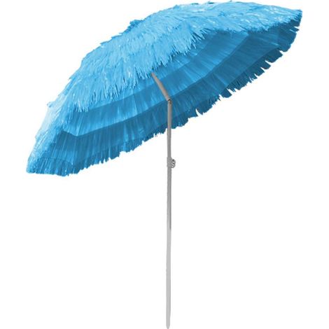 Outdoor Patio Hawaiian Parasol Beach Sun Shade Protection Umbrella Tilting Blue (1/5)