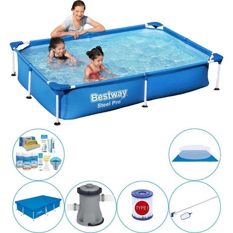 Bestway Bestway Steel Pro Rectangulaire - 221x150x43 cm - 7-pièces S22212