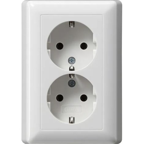 Gira Presa 2 posti-SCHUKO Piastra piena Standard 55 Bianco puro [078003], 0780 03