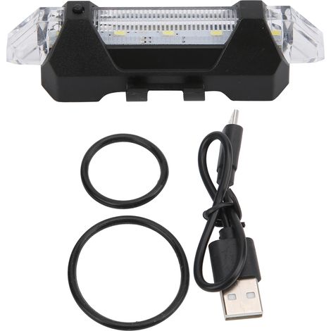 Feu arrière vélo 918 USB rechargeable, éclairage LED blanc pour sécurité nocturne, signalisation lumineuse extérieure pour cyclisme. (1/5)